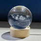 3D Carved Crystal Ball Night Lamp